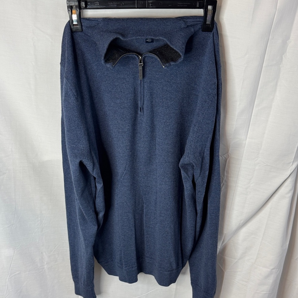 John W. Nordstrom Navy Zip-Neck Sweater
